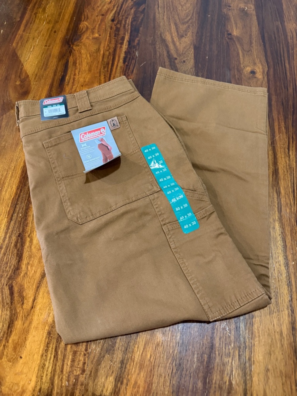 Coleman Men's Copper Utility Work Chinos Straight Leg Stretch Canvas Pants 40x30